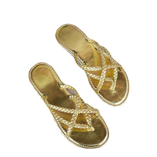 Damen Elegante und stylische Riemensandalen mit geflochtenem Detail R&B