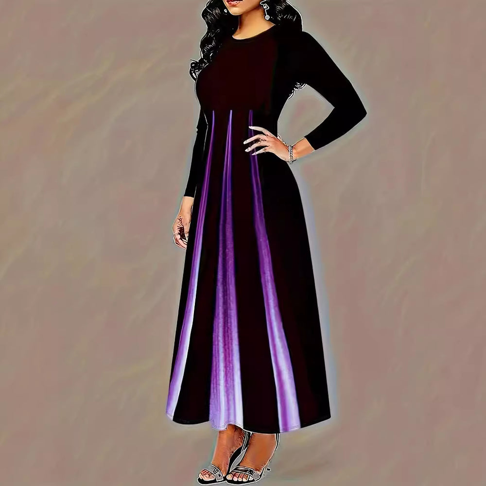 Damen Elegantes Maxikleid mit einzigartigem Farbverlauf und praktischen Taschen R&B
