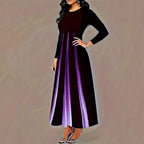 Damen Elegantes Maxikleid mit einzigartigem Farbverlauf und praktischen Taschen R&B