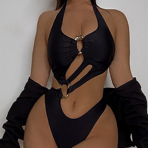 Damen Einteiliger Badeanzug mit elegantem Schnitt und trendy Aussparungen R&B