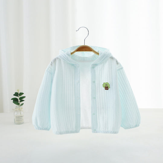 Unisex nan leichte Kapuzen-Windjacke für Kinder mit elastischem Saum und Reißverschluss R&B