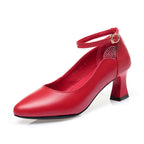 Damen Elegante Pumps mit geschmackvollem Riemchen und komfortablem Blockabsatz