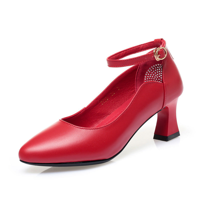 Damen Elegante Pumps mit geschmackvollem Riemchen und komfortablem Blockabsatz