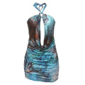 Damen Mini Kleid mit schickem Wickeldesign und tiefem Ausschnitt R&B