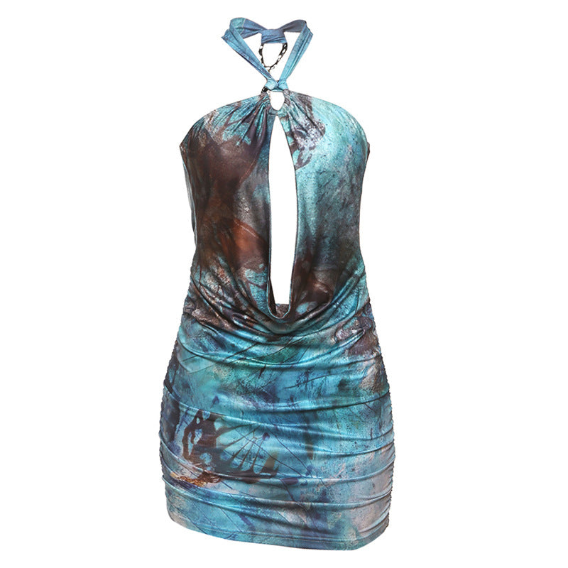 Damen Mini Kleid mit schickem Wickeldesign und tiefem Ausschnitt R&B