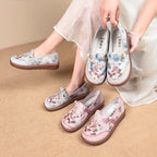 Damen modische Hausschuhe mit stilvollem Blumenornament und elastischem Gummizug R&B