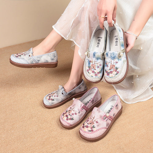 Damen modische Hausschuhe mit stilvollem Blumenornament und elastischem Gummizug R&B