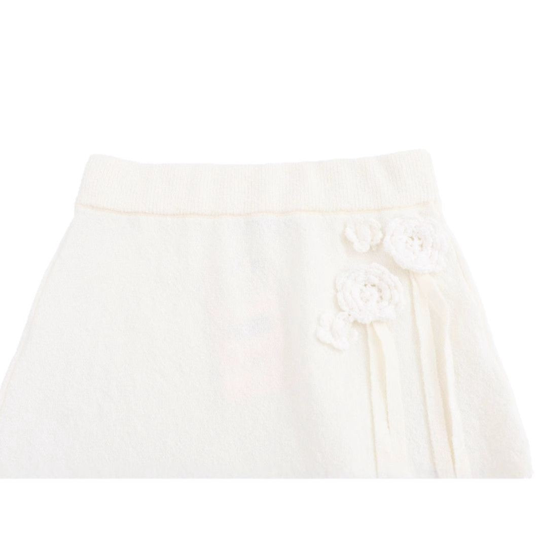 Damen Midi-Rock mit floralem Rüschendesign und elastischem Bund R&B