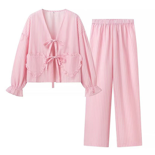 Damen Luftige Palazzo-Hose mit feinen Streifen R&B