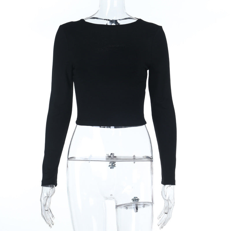 Damen elegantes Crop-Top mit asymmetrischer Raffung R&B