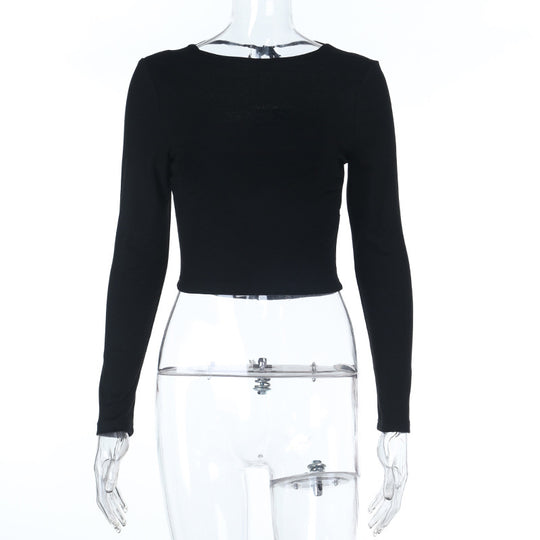 Damen elegantes Crop-Top mit asymmetrischer Raffung R&B