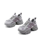 Damen modische Chunky Sneakers mit atmungsaktivem Mesh-Obermaterial und verstellbarem Schnürsystem R&B