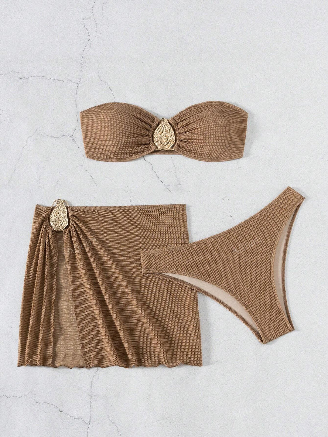 Damen Bandeau-Bikini mit raffiniertem Rock R&B