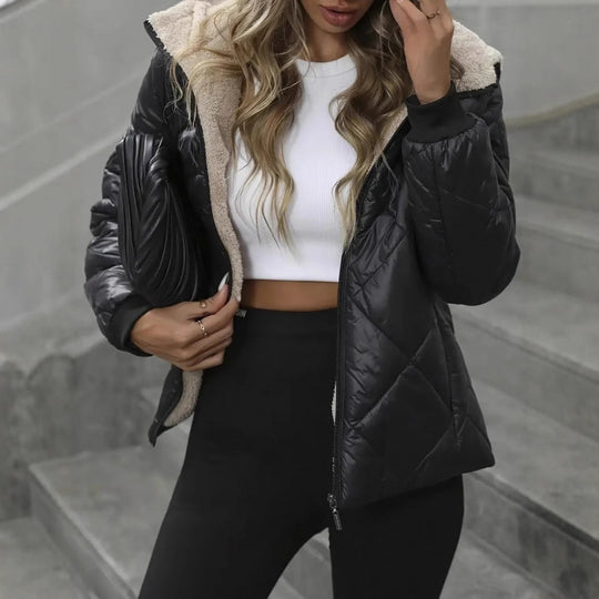 Damen gesteppte Winterjacke mit kuscheligem Fleece R&B