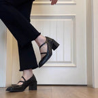 Damen elegante Mary Jane Pumps mit modischem Riemchen-Design R&B