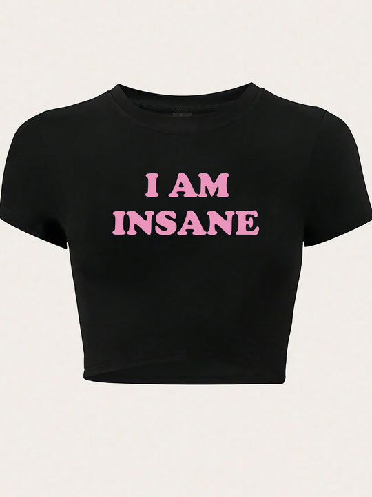 Damen Crop-Top mit auffälligem Schriftzug R&B