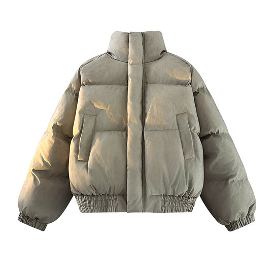 Damen Stylische Daunenjacke mit hoher Kragen und elastischen Ärmelabschlüssen R&B