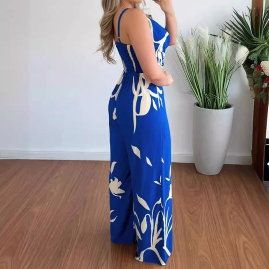 Damen Jumpsuit mit eleganter Drapier-Optik und floralem Design R&B