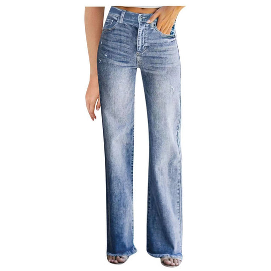 Damen Klassische und bequeme High-Waist Jeans R&B