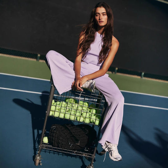 Damen sportliches Set mit hautfreundlichem Material und elastischem Bund R&B