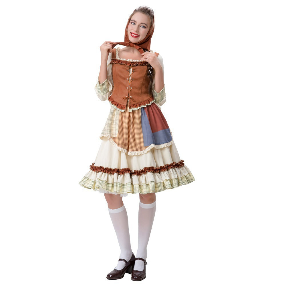 Damen historisches Trachtenkleid mit detailverliR&Bt gestaltetem Oberteil und voluminösem Rock R&B