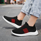 Damen Sportliche Strick-Sneaker mit elastischem Abschluss