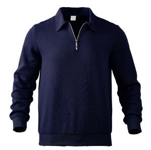 Herren Sweatpullover mit halblangem Reißverschluss und strukturiertem GewR&Be R&B