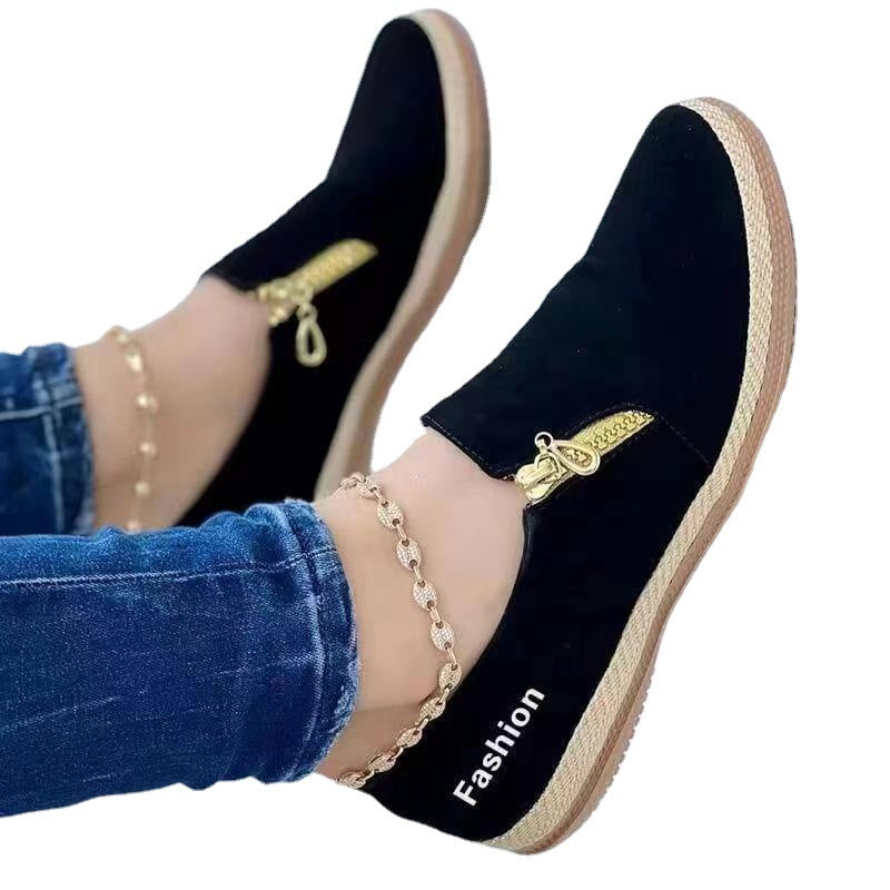 Damen Mokassins mit elegantem Reißverschluss und rutschfester Sohle R&B
