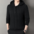 Herren Kapuzenpullover mit strukturierter Strickoptik