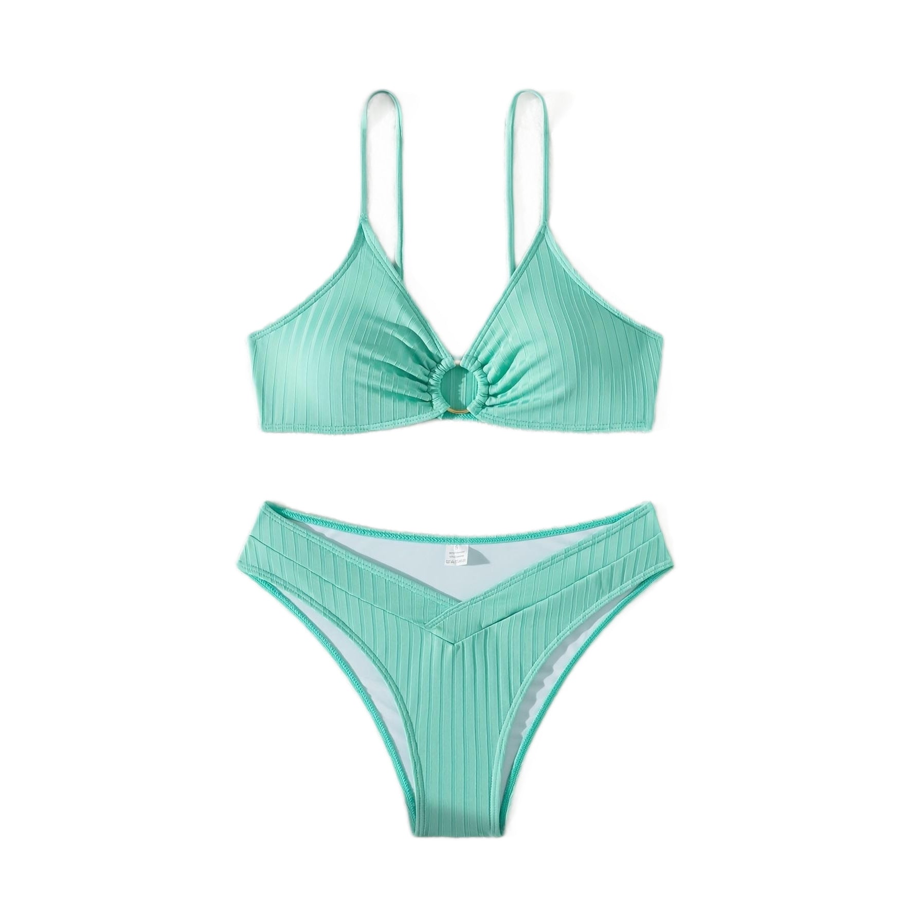 Damen Raffiniertes Bikinitop mit V-Ausschnitt und dekorativem Ring R&B