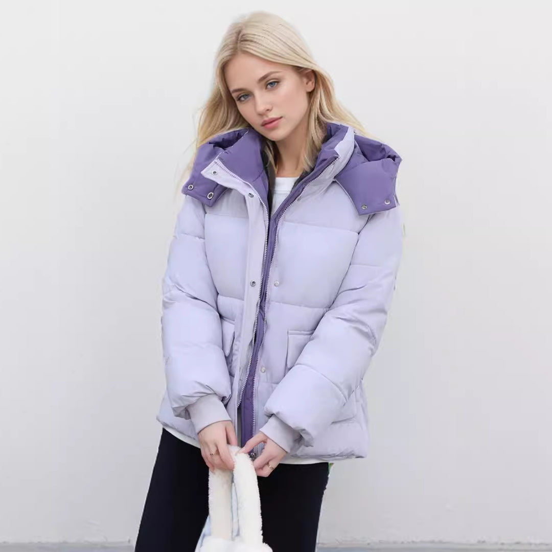Damen gefütterte Pufferjacke mit großzügigen Taschen und abnehmbarer Kapuze R&B