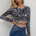 Damen Cropped Shirt mit ZR&Bra-Muster R&B