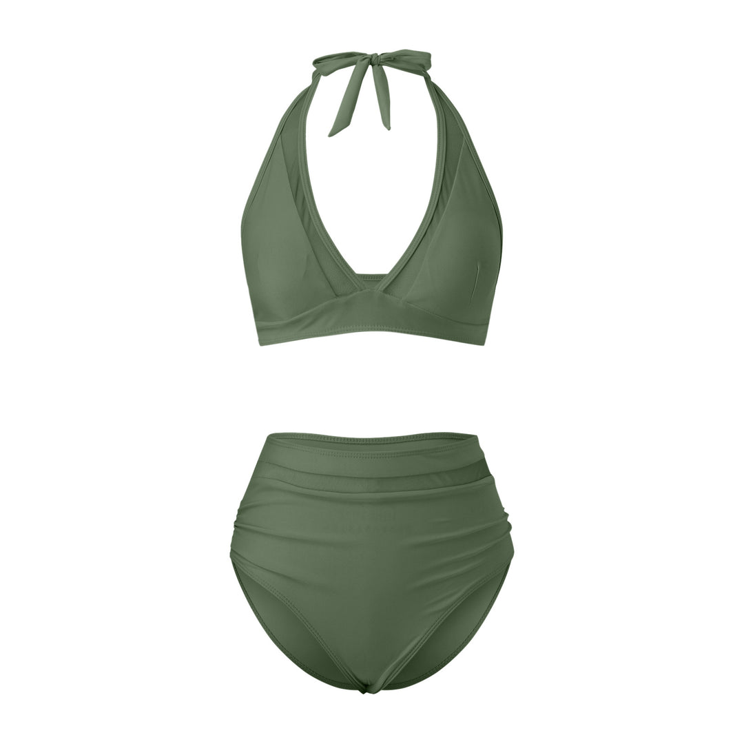 Damen Hochtailliertes Bademoden-Set mit stylischem Haltertop R&B