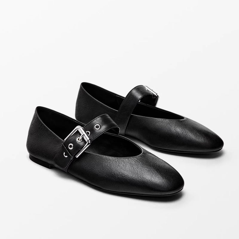 Damen Ballerinas mit verstellbarem Riemendesign und elegantem Schnallenakzent R&B