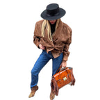 Damen Oversize Wildlederjacke mit modernem Schnitt und praktischen Taschen R&B