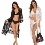 Damen Transparente Häkel-Strandtunika R&B