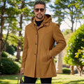Herren elegante Übergangsjacke mit Kapuze und ausgestellten Abnähern R&B