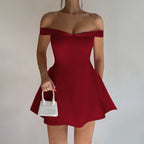 Damen Off-Shoulder Kleid R&B