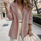 Damen Eleganter Struktur-Blazer mit verspielt klassischen Knopfdetails R&B