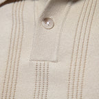 Herren Kurzarm Polo-Shirt mit strukturiertem Streifenmuster