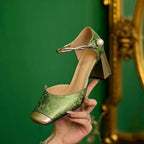 Damen nan elegante Slingback-Pumps mit quadratischer Zehenform, Jacquard-Obermaterial und gedrehtem Schmuckriemen R&B