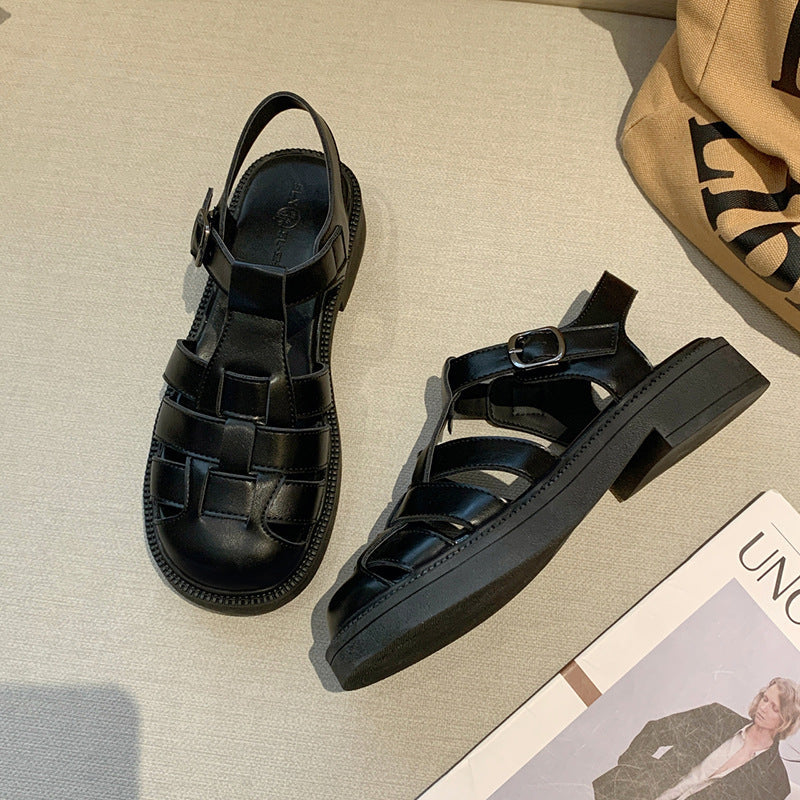 Damen Sandalen mit modernem Leisten und geschlossenen Riemen R&B