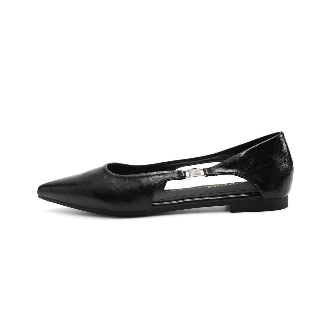 Damen Ballerinas mit modischem Cut-Out-Design und elegantem Glanz R&B