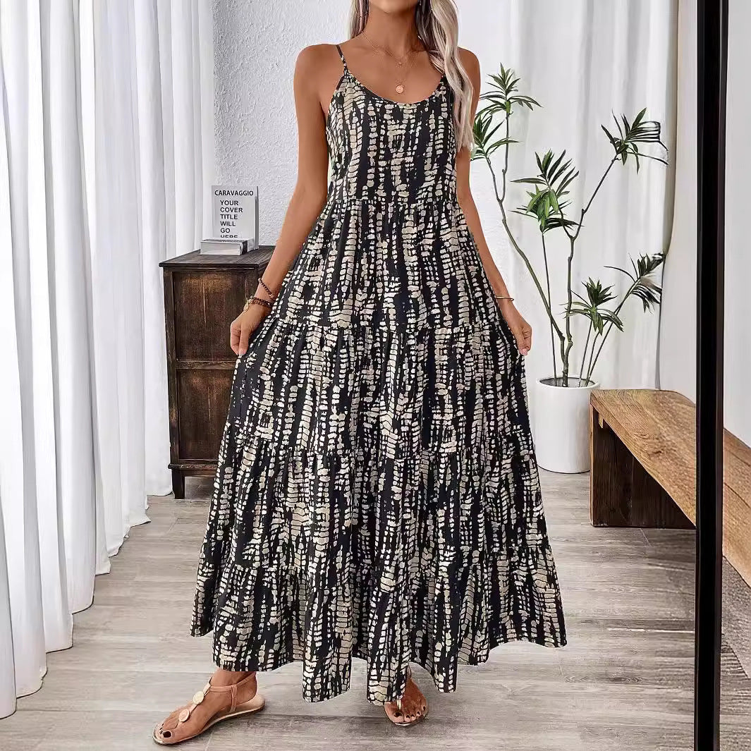 Damen Maxikleid mit elegantem Schnitt und fließendem Stoff R&B