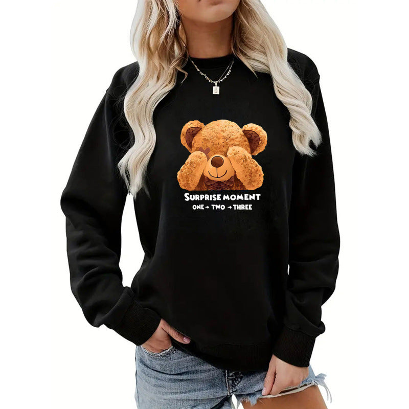 Damen Freizeitpullover mit süßem Bärenmotiv R&B