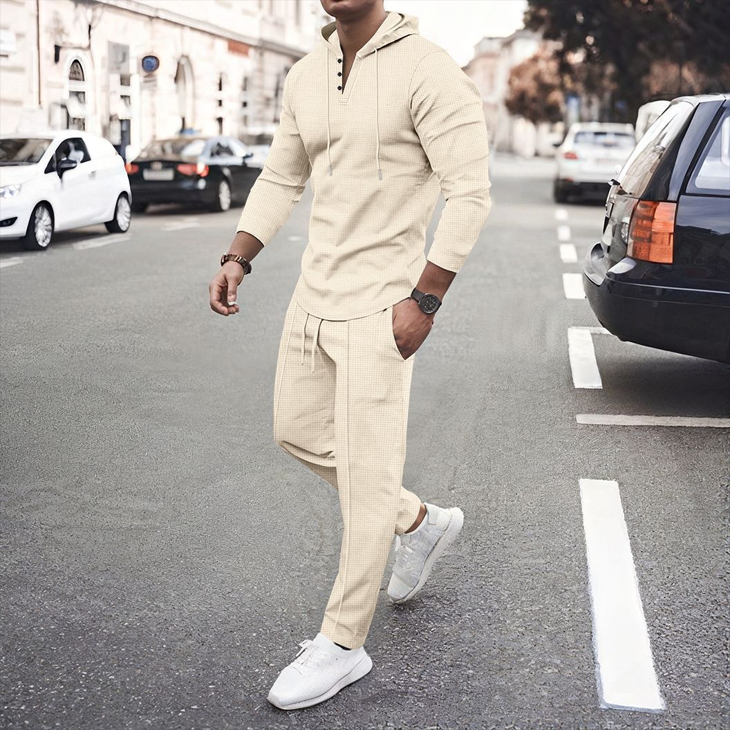 Herren sportliches Hoodie und Jogginghose Set mit atmungsaktiver Struktur R&B
