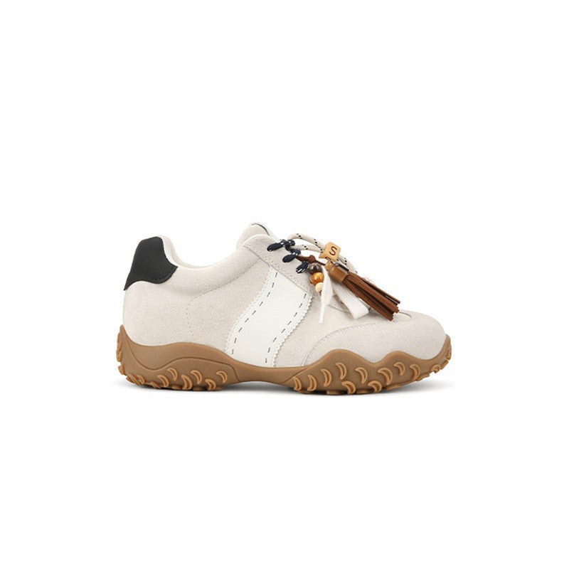 Damen Sportliche Schnürschuhe aus Wildleder mit dekorativen Quasten und rutschfester Sohle R&B