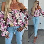 Damen Off-Shoulder Bluse mit Rüschendetails und floralen Mustern R&B