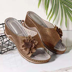 Damen Komfortable und elegante Riemensandalen mit floralem Design