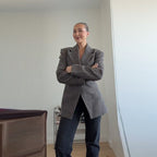 Damen Eleganter Oversized Blazer mit strukturiertem GewR&Be R&B